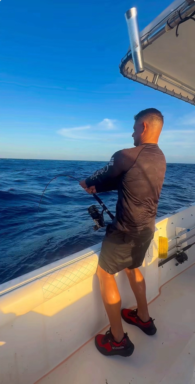 Offshore fishing action